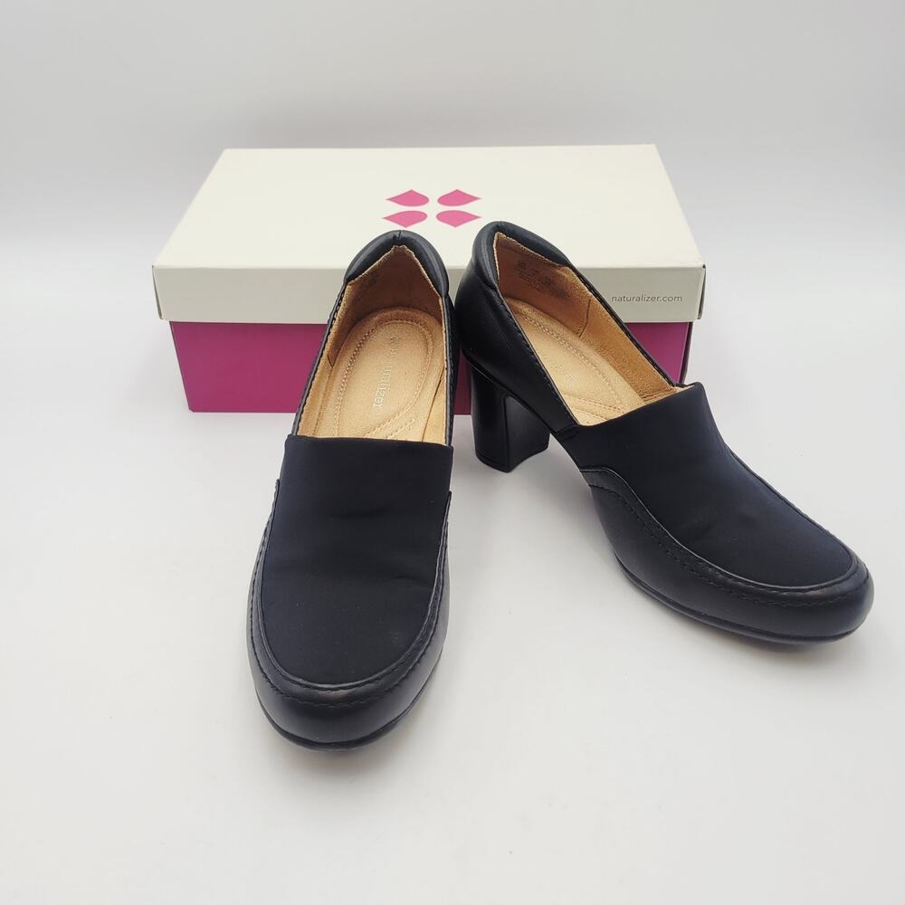 Naturalizer Black Leather Shoes Womens Sz 8 Quebec Vtg